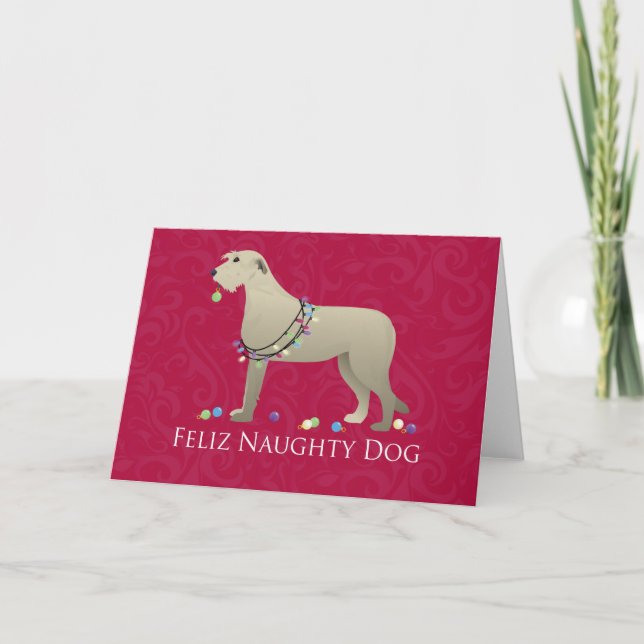 Irish Wolfhound Christmas Design Holiday Card (Front)