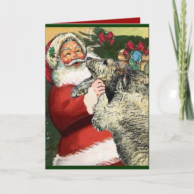 Irish Wolfhound Christmas Gifts Holiday Card (Front)