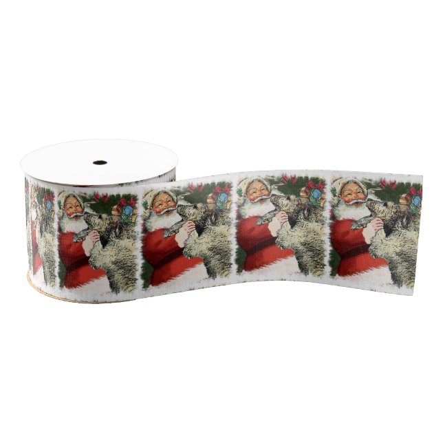 Irish Wolfhound Christmas Grosgrain Ribbon (Spool)