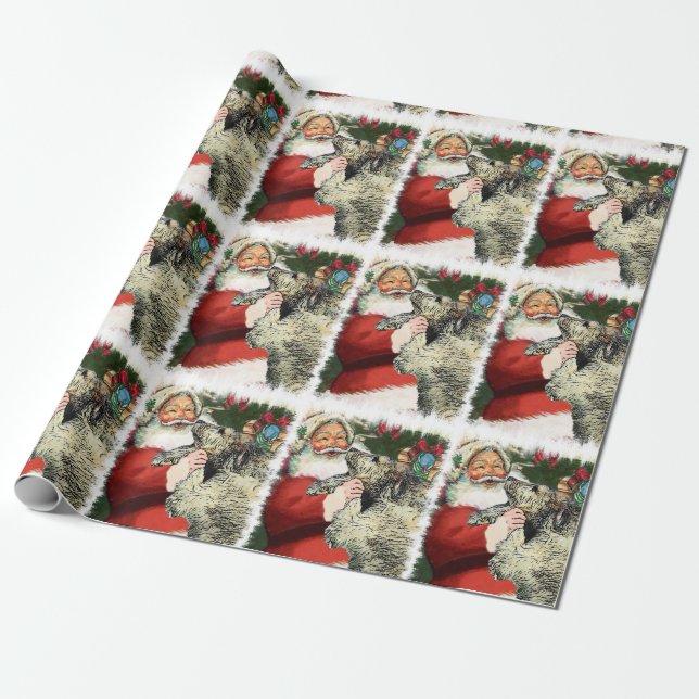 Irish Wolfhound Christmas Wrapping Paper (Unrolled)