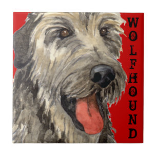 Irish Wolfhound Color Block Ceramic Tile