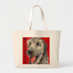 IRISH WOLFHOUND embroidered tote bag ANY COLOR 
