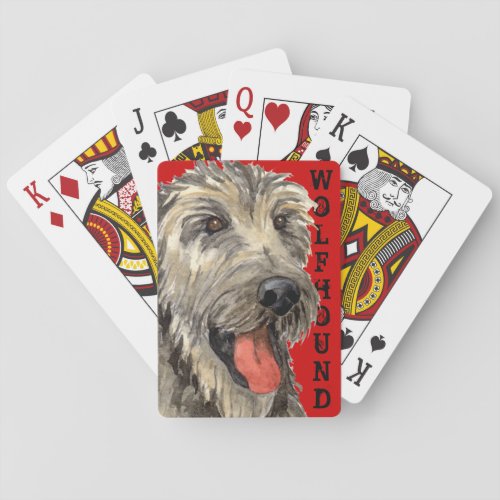 Irish Wolfhound Color Block  Playing Cards