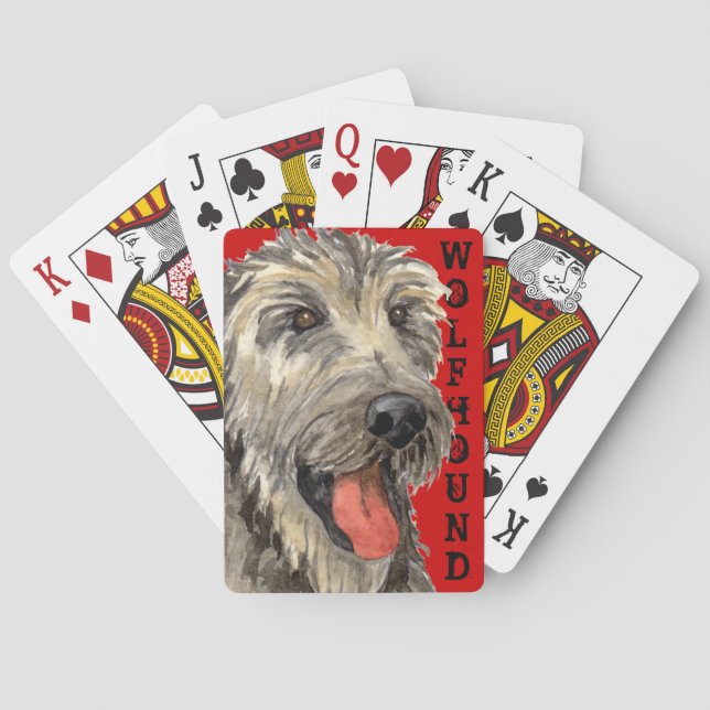 Irish Wolfhound Color Block  Poker Cards (Back)