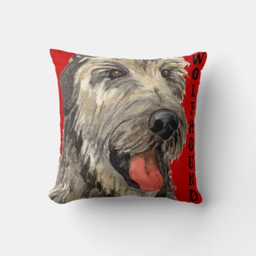 Irish Wolfhound Color Block Throw Pillow