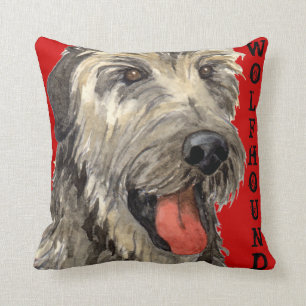 Irish Wolfhound Color Block Throw Pillow