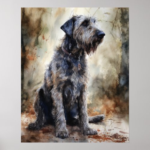 Irish Wolfhound Dog Art Print Poster