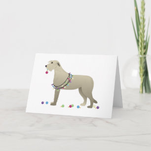 Irish Wolfhound Dog Breed Silhouette Christmas Holiday Card