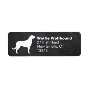 Irish Wolfhound Dog Breed Silhouette Label