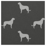 Irish Wolfhound Dog Breed Silhouettes Patterned Fabric