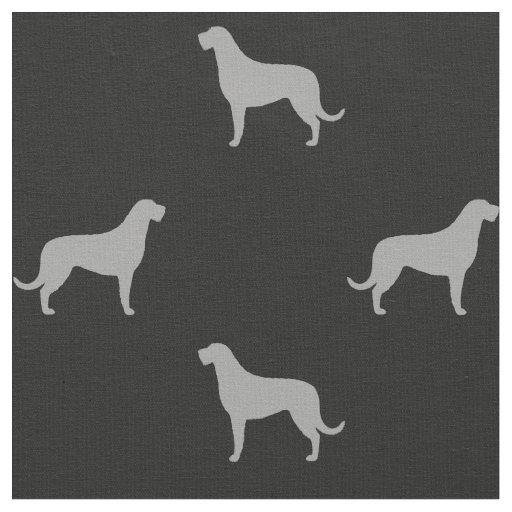 Irish Wolfhound Dog Breed Silhouettes Patterned Fabric