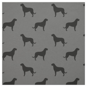 Irish Wolfhound Dog Breed Silhouettes Patterned Fabric