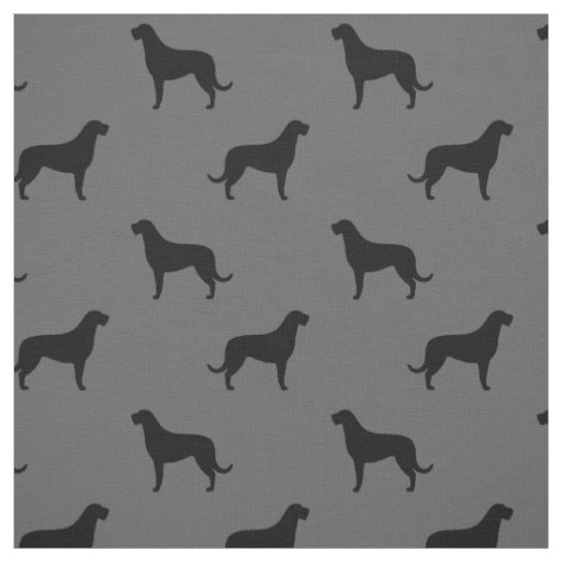 Irish Wolfhound Dog Breed Silhouettes Patterned Fabric