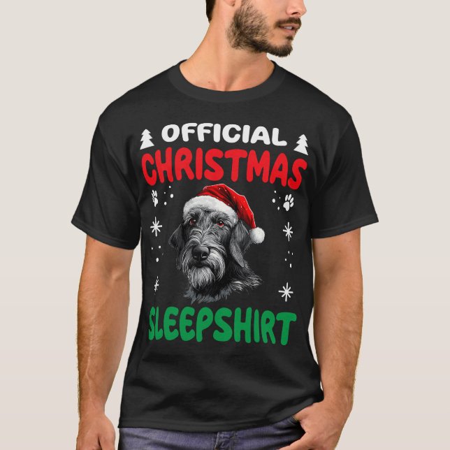Irish Wolfhound Dog Christmas Pajama Official T-Shirt (Front)