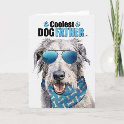 Irish Wolfhound Dog Coolest Dad Fathers Day Holiday Card