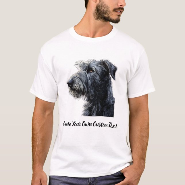 Irish Wolfhound Dog Create Your Own Custom Text  T-Shirt (Front)