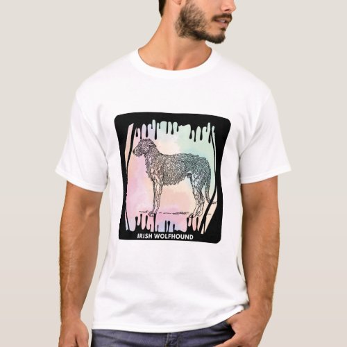 Irish Wolfhound Dog Design T_shirt 