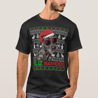 Irish Wolfhound Dog Feliz Navidog Funny Christmas T-Shirt