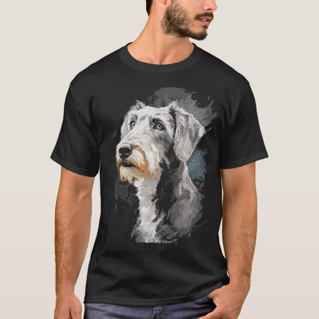 Irish Wolfhound Dog Motif Pet Art Blue Eyes Irish  T-Shirt (Front)