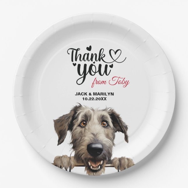 Irish Wolfhound Dog Paper Plates (Front)