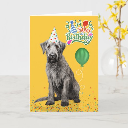 Irish Wolfhound Dog Party Hat Yellow Birthday