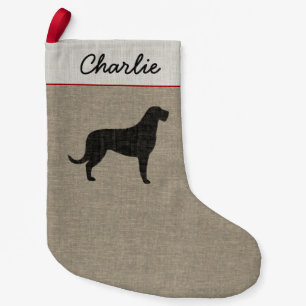 Irish Wolfhound Dog Silhouette Custom Xmas Small Christmas Stocking
