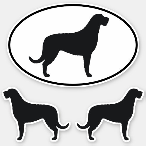 Irish Wolfhound Dog Silhouettes Vinyl Sticker Set