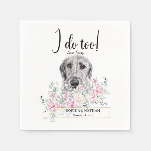 Irish Wolfhound Dog Wedding Cocktail Napkins