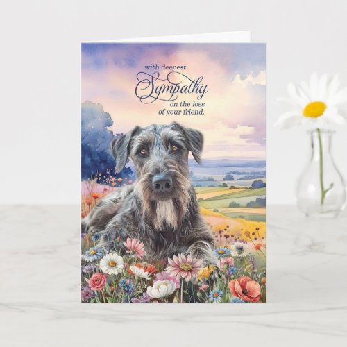 Irish Wolfhound Dog with Wildflowers Pet Sympathy
