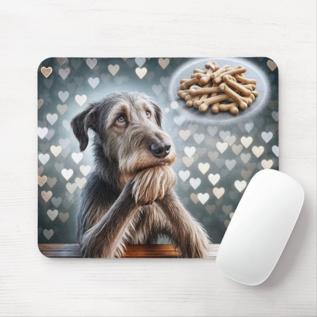 Irish Wolfhound Dreaming Of Bones Mouse Pad (With Mouse)