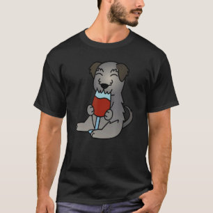 Irish Wolfhound Drinking Wine Dog T-Shirt