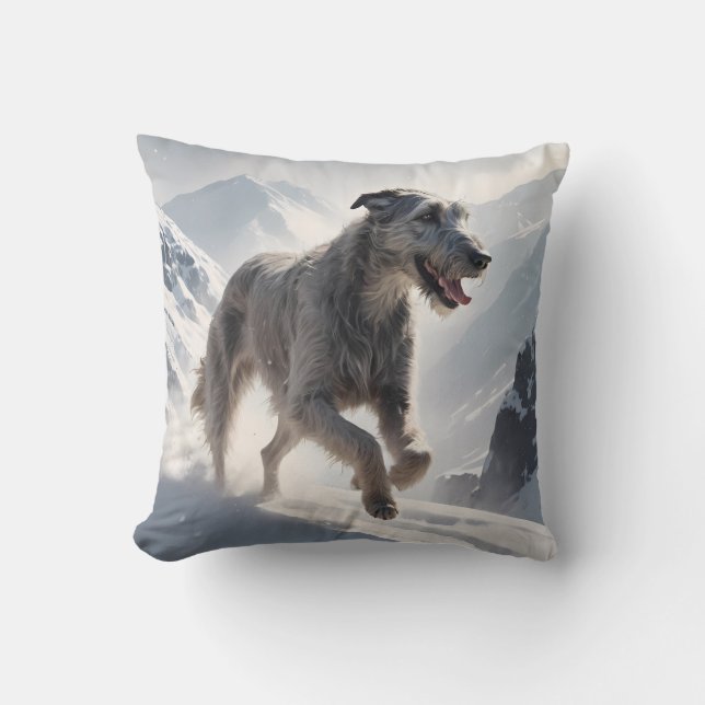 Irish Wolfhound Elegant Breed Throw Pillow (Front)