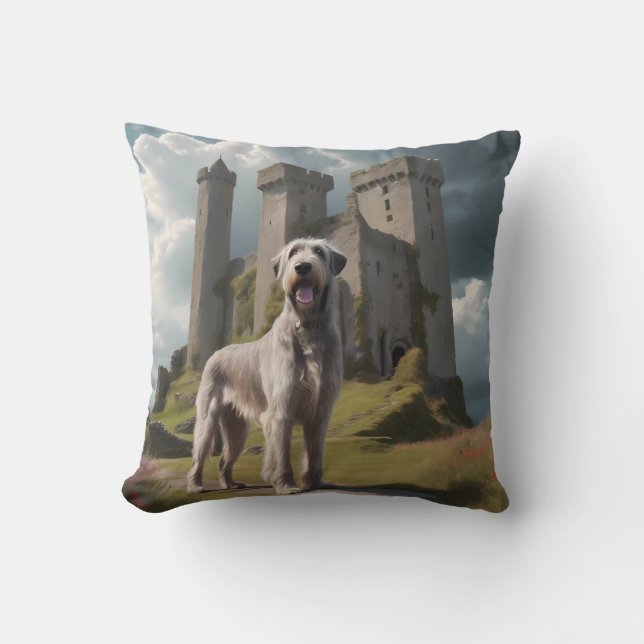 Irish Wolfhound Elegant Breed Throw Pillow (Front)