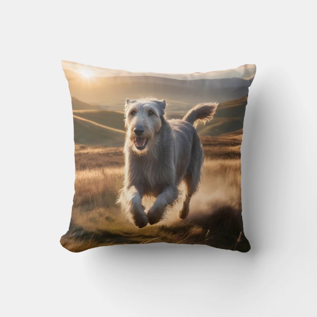 Irish Wolfhound Elegant Breed Throw Pillow (Front)