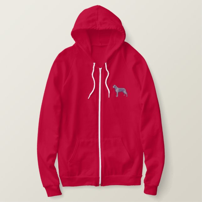 Irish Wolfhound Embroidered Hoodie (Design Front)