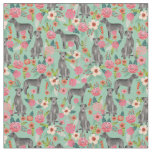 irish wolfhound fabric vintage florals mint