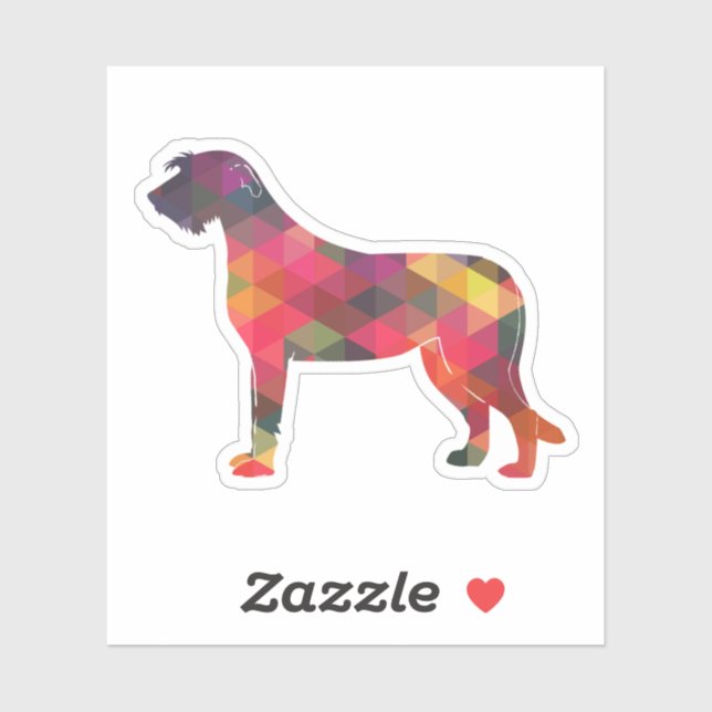 Irish Wolfhound Geometric Pattern Silhouette Multi Sticker (Sheet)