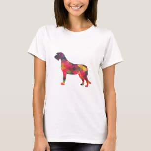 Irish Wolfhound Geometric Pattern Silhouette Multi T-Shirt