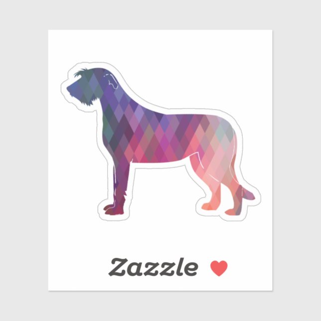 Irish Wolfhound Geometric Pattern Silhouette Pur Sticker (Sheet)