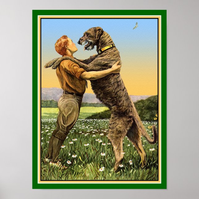 Irish Wolfhound Greeting Poster (Front)