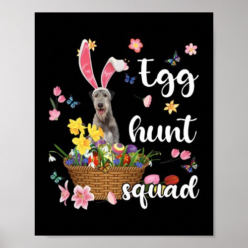 Irish Wolfhound Happy Easter Day Easter Colorful E Poster