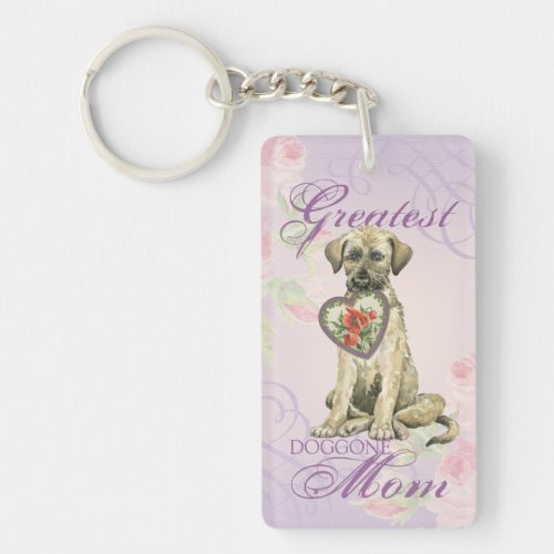 Irish Wolfhound Heart Mom Keychain