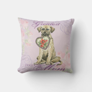 Irish Wolfhound Heart Mom Throw Pillow