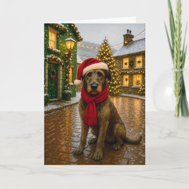 Irish Wolfhound Holiday Card (Front)