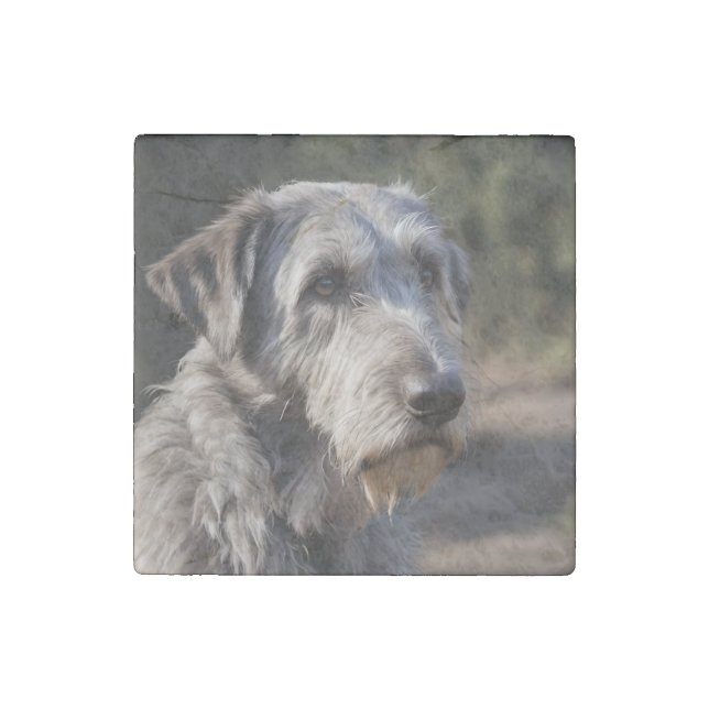 Irish Wolfhound I Am Not Amused, Stone Magnet (Front)