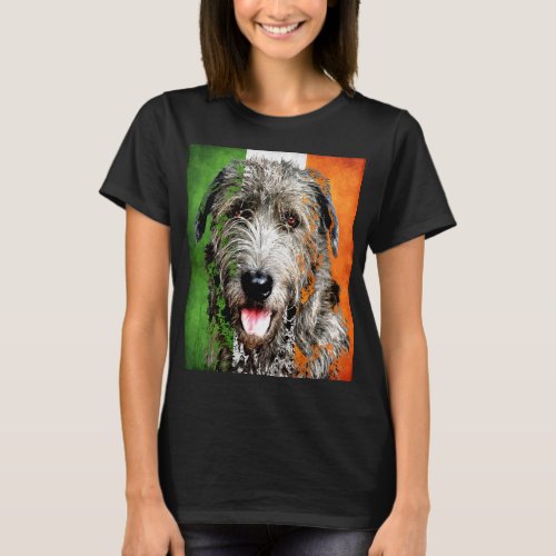 Irish Wolfhound irish flag Erin go Bragh T_Shirt