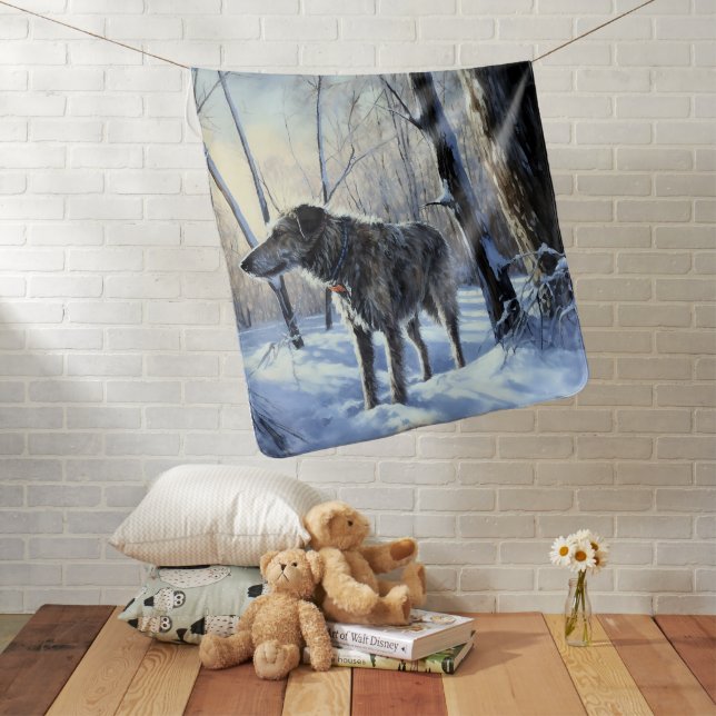Irish Wolfhound  Let It Snow Christmas Baby Blanket (In Situ)