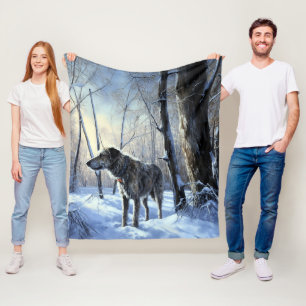 Irish Wolfhound Let It Snow Christmas Fleece Blanket