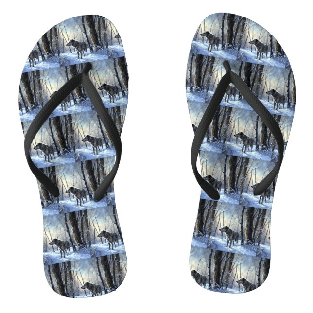 Irish Wolfhound  Let It Snow Christmas Flip Flops (Footbed)