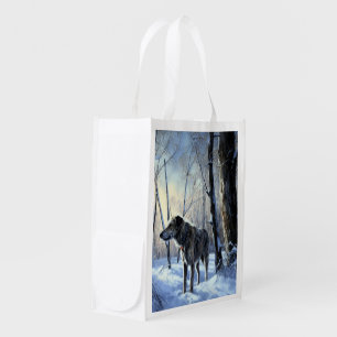 Irish Wolfhound Let It Snow Christmas Grocery Bag